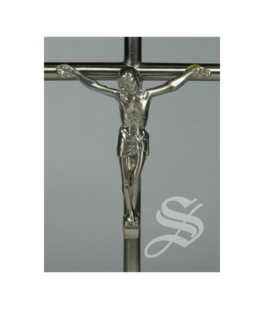 CRUZ METAL NIQUEL 13 CM. CON BASE