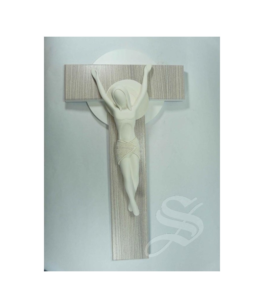 CRUZ T EN MADERA 20*36 CM. CON CRISTO EN MARFIL