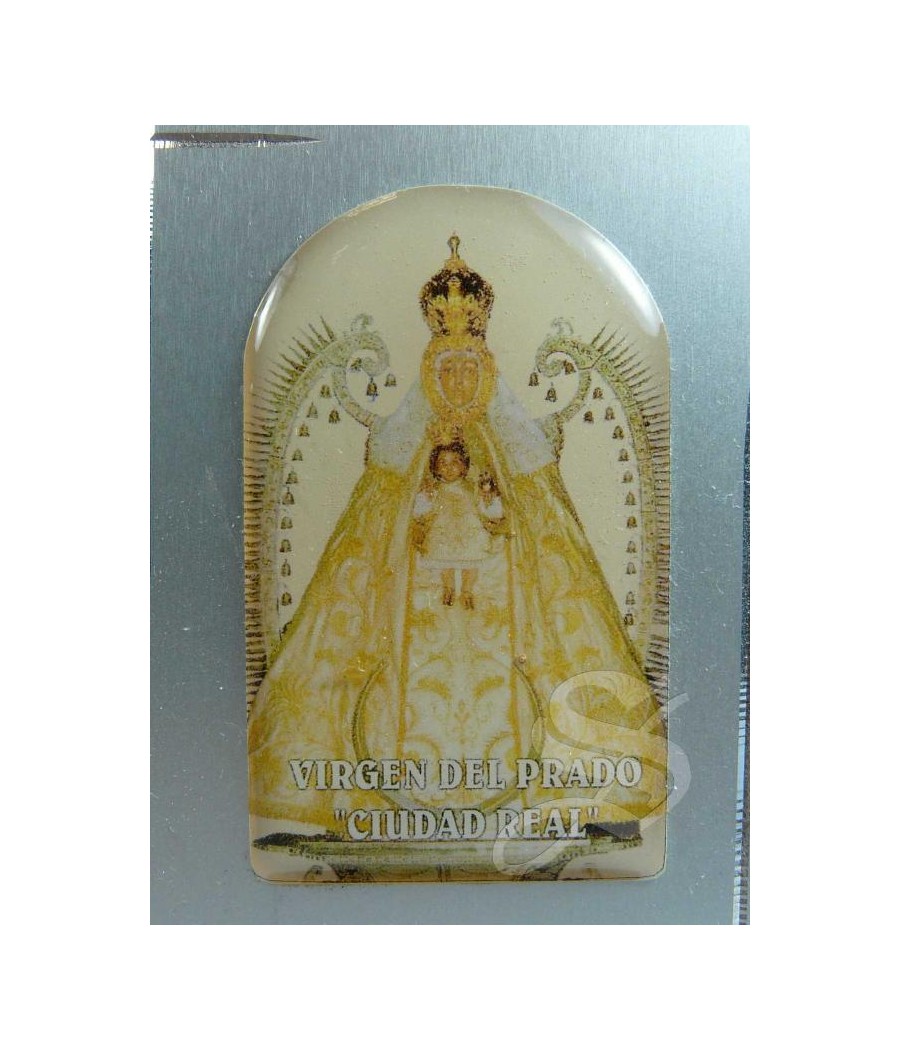 CUADRITO ALUMINIO PEANA MADERA VIRGEN DEL PRADO