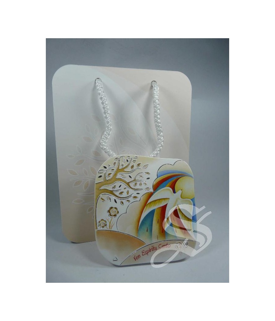 CUADRITO COLOR CONFIRMACION 10 X 10  CON BOLSA DE REGALO 15 X 19