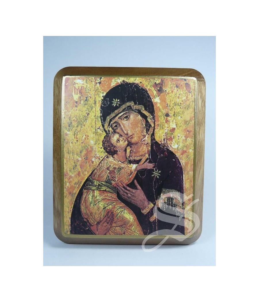 CUADRO BISEL MADERA VIRGEN BIZANTINA 13 X 15