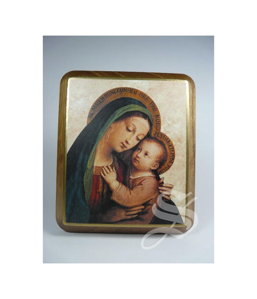 CUADRO BISEL MADERA VIRGEN BUEN CONSEJO 13 X 15