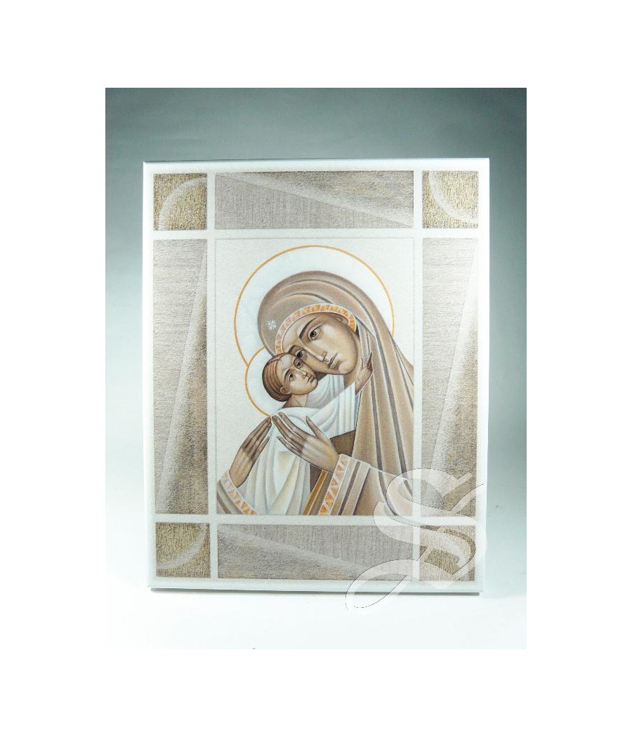 CUADRO ICONO 20 X 25 VIRGEN CON NIÑO