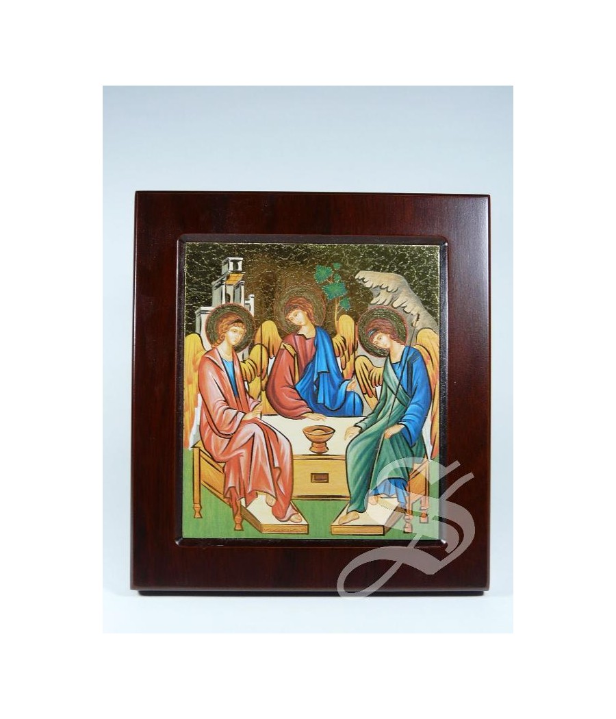 CUADRO ICONO EN MADERA 14,5 X 16 TRINIDAD RUBLEV