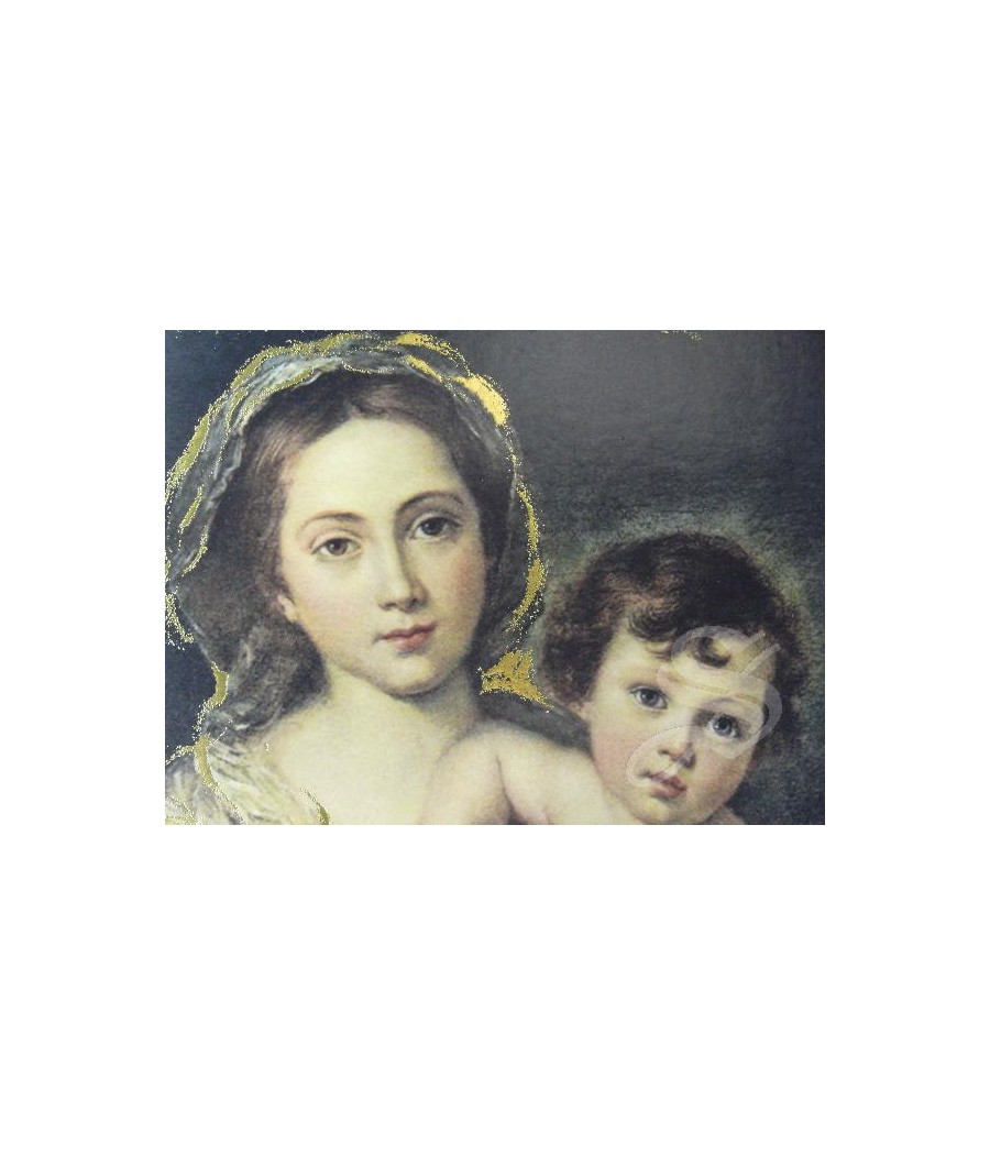 CUADRO MADERA VIRGEN CON NIÑO MURILLO 40*30