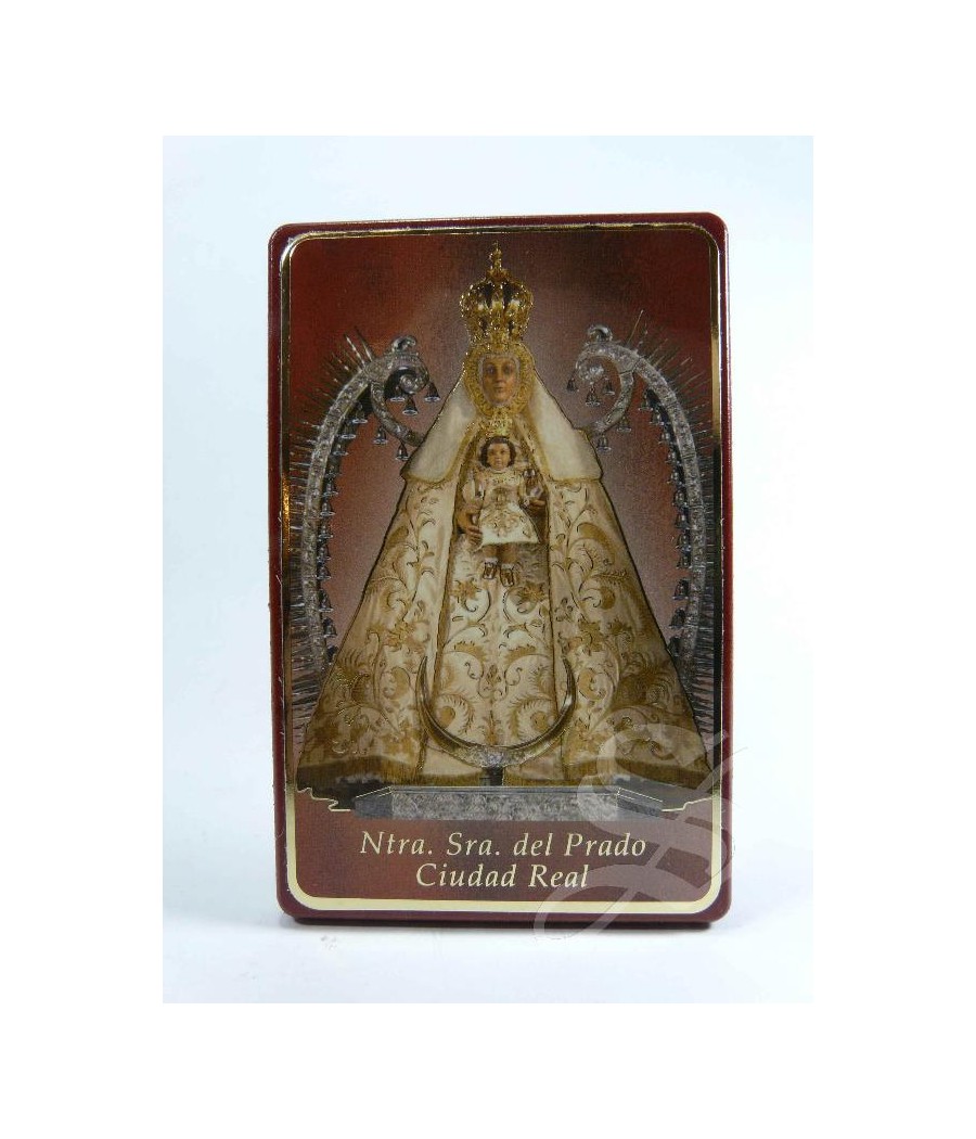 CUADRO MADERA VIRGEN DEL PRADO 8*11 CM