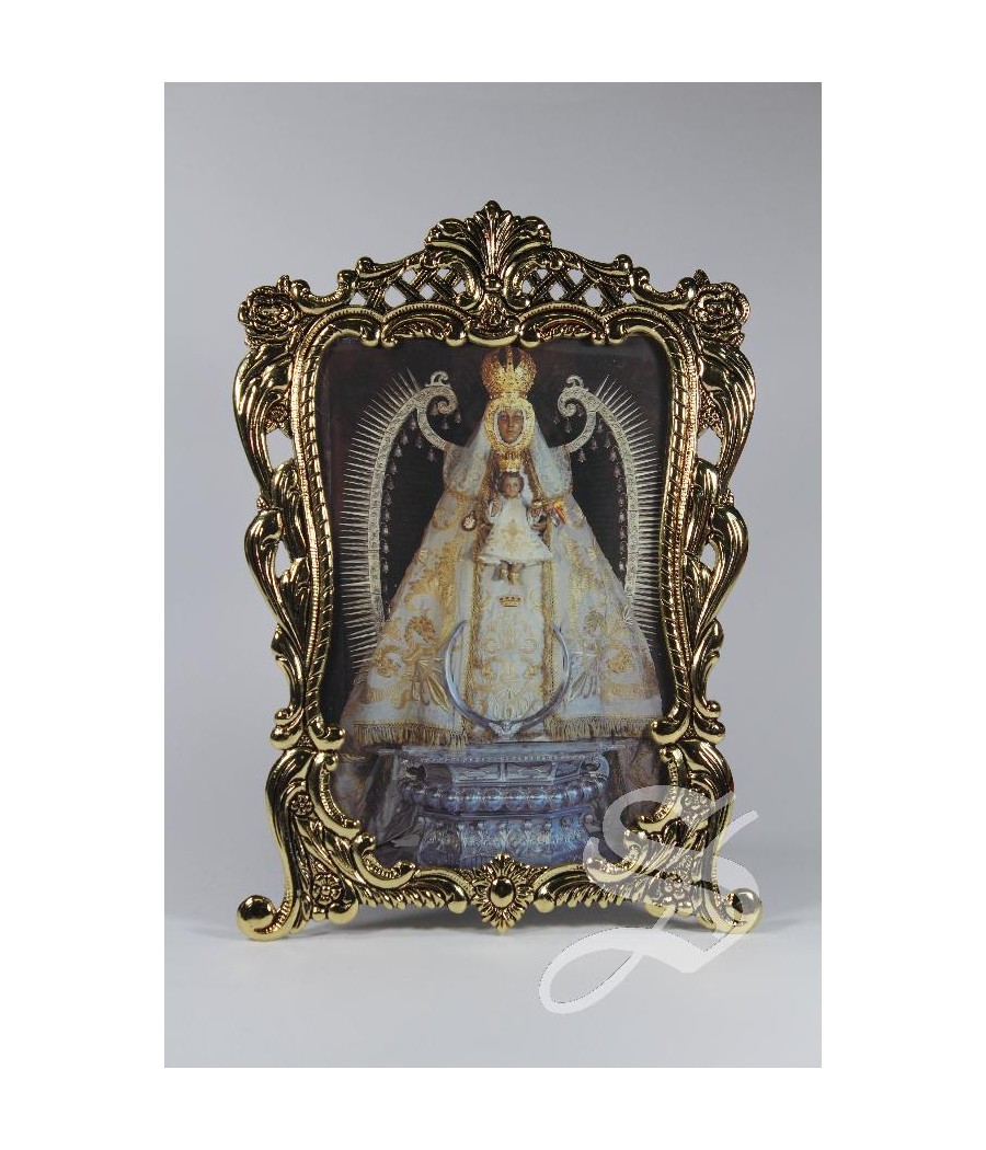 CUADRO METAL HOJAS VIRGEN DEL PRADO 19 X 14 CM.