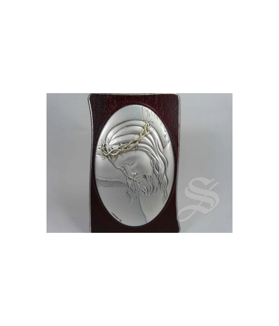 CUADRO OVAL 11*7 PLATA CRISTO