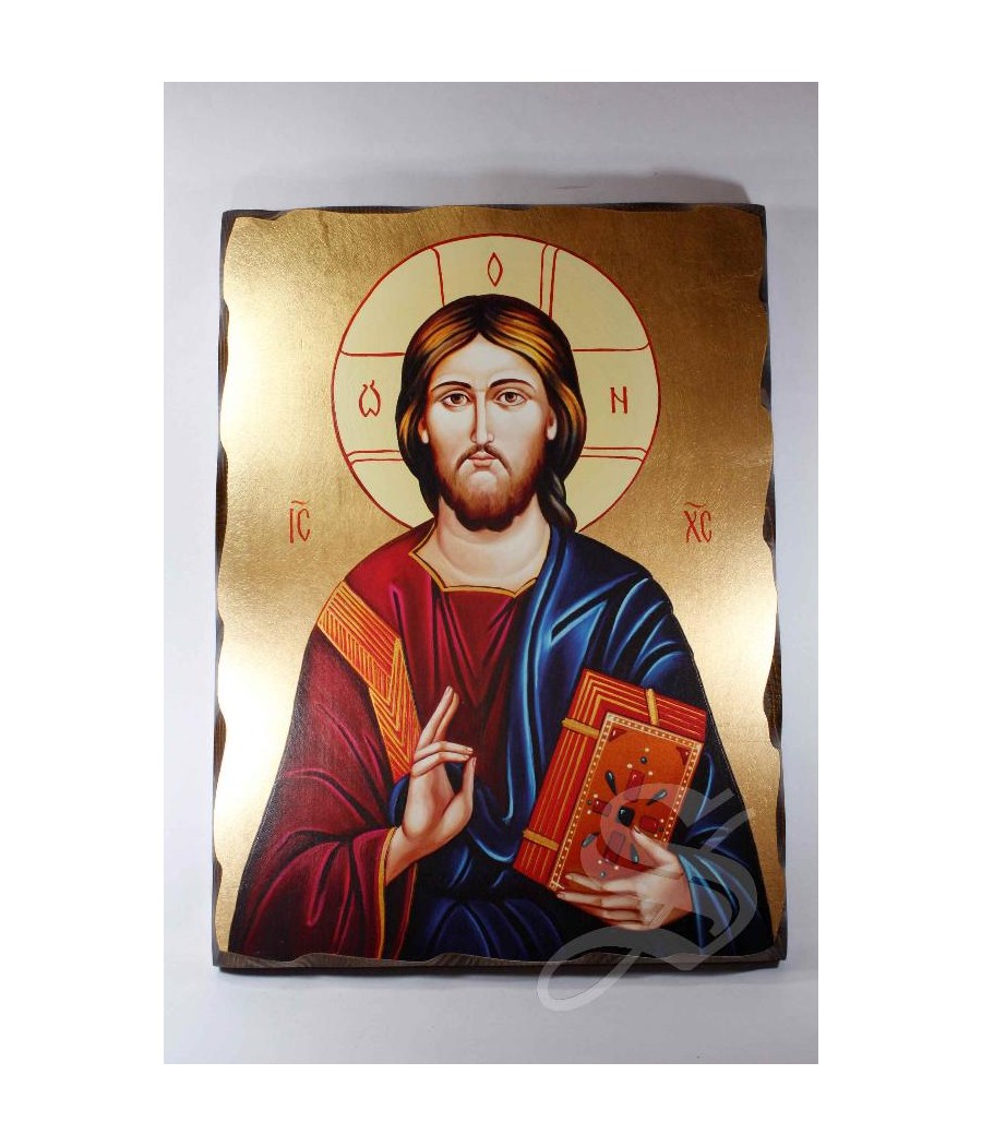 CUADRO PAN DE ORO ICONO PANTOCRATOR 31*42 CM