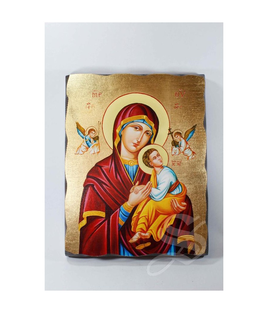 CUADRO PAN DE ORO ICONO VIRGEN CON NIÑO 21*27