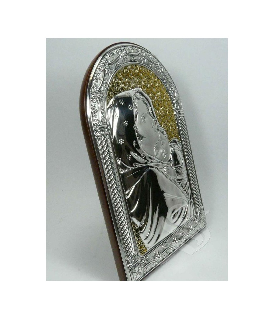 CUADRO PLATA 10*15 FERRUZI VIRGEN CON NIÑO