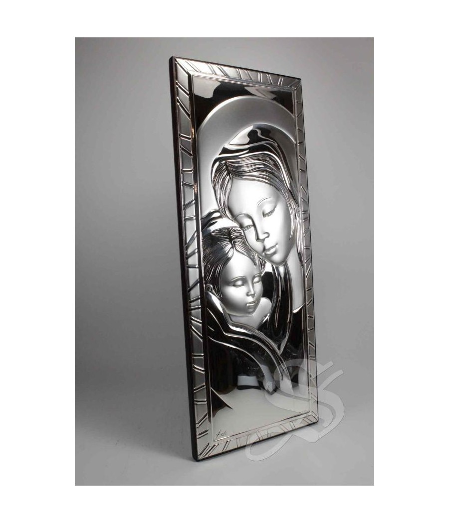 CUADRO PLATA 13*32 VIRGEN CON NIÑO