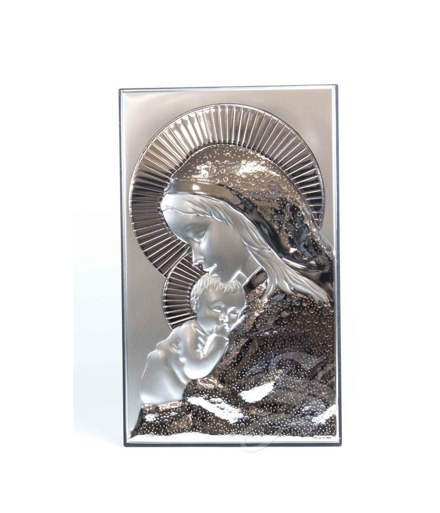 CUADRO PLATA 14*23 VIRGEN CON NIÑO