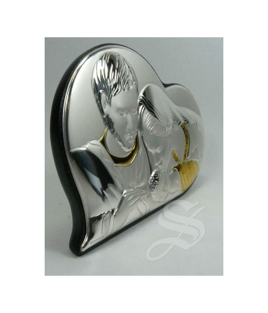 CUADRO PLATA CORAZON SAGRADA FAMILIA 6,5 * 11,5