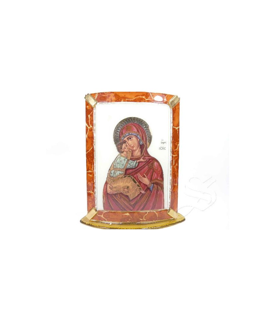 CUADRO VIDRIO MODELO MARMOL 13*18 VIRGEN ICONO