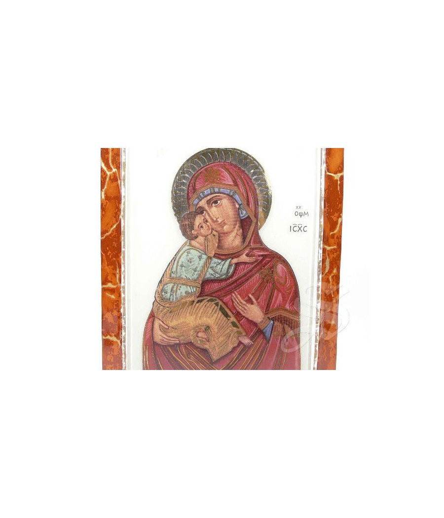 CUADRO VIDRIO MODELO MARMOL 13*18 VIRGEN ICONO