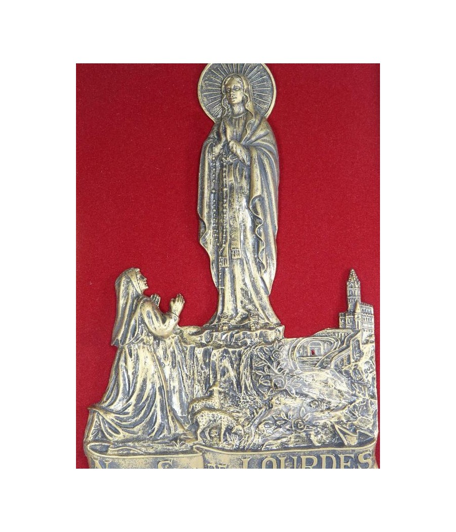 CUADRO VIRGEN DE LOURDES IMIT. BRONCE 24*18