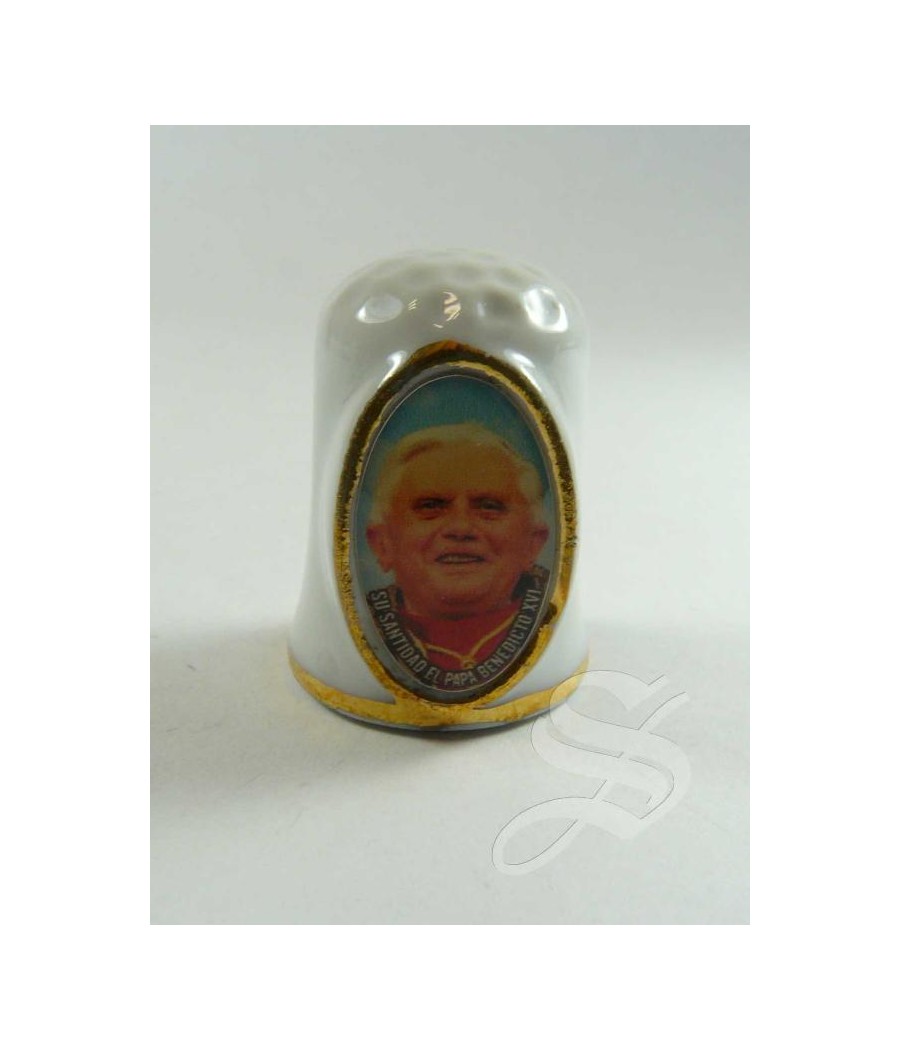 DEDAL BENEDICTO XVI CERAMICA BLANCA ESMALTE