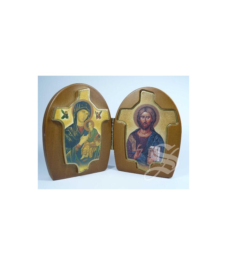 DIPTICO ENCASTRADO 20*13 CM PERPETUO SOCORRO Y PANTOCRATOR