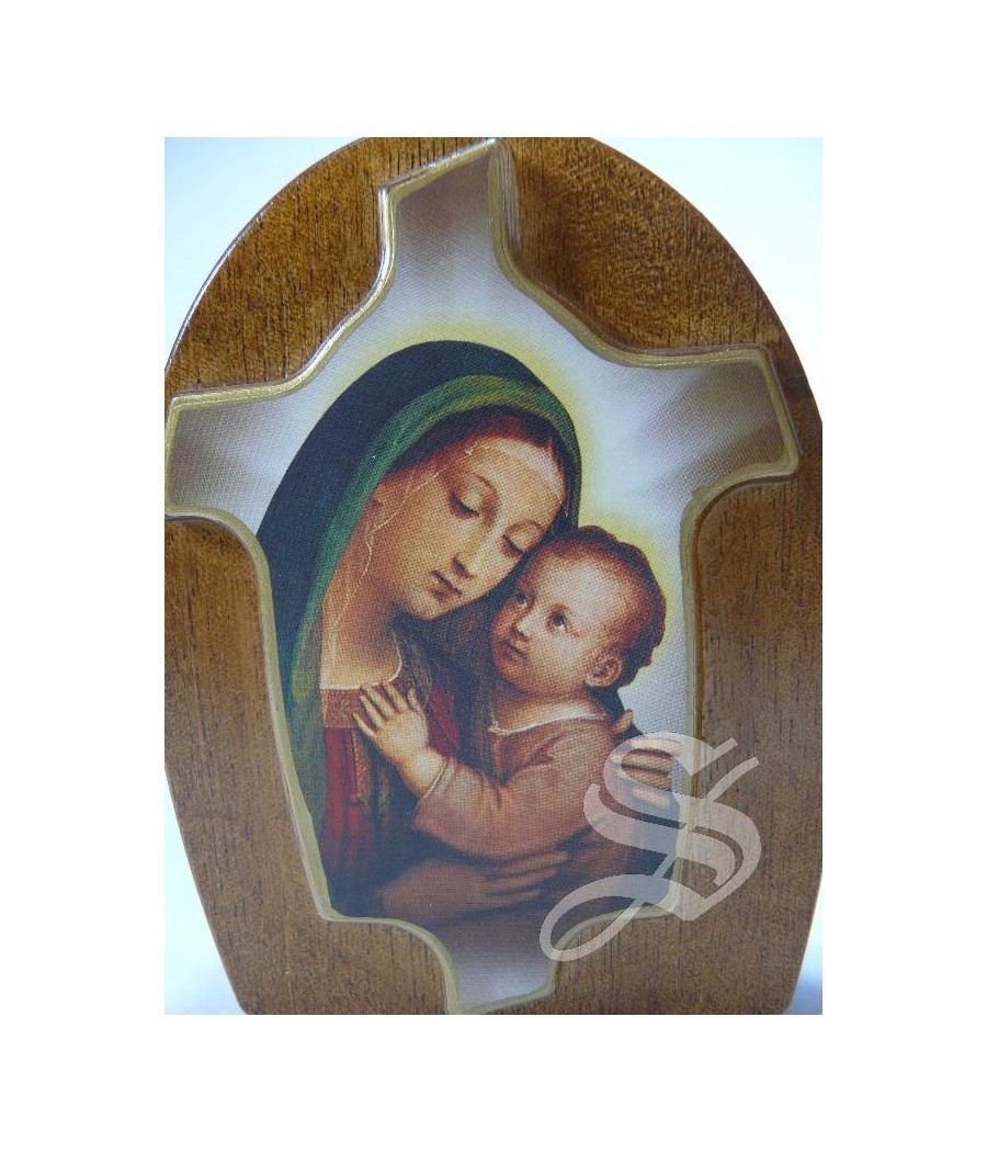 DIPTICO ENCASTRADO 20*13 CORAZON DE JESUS Y VIRGEN CON NIÑO