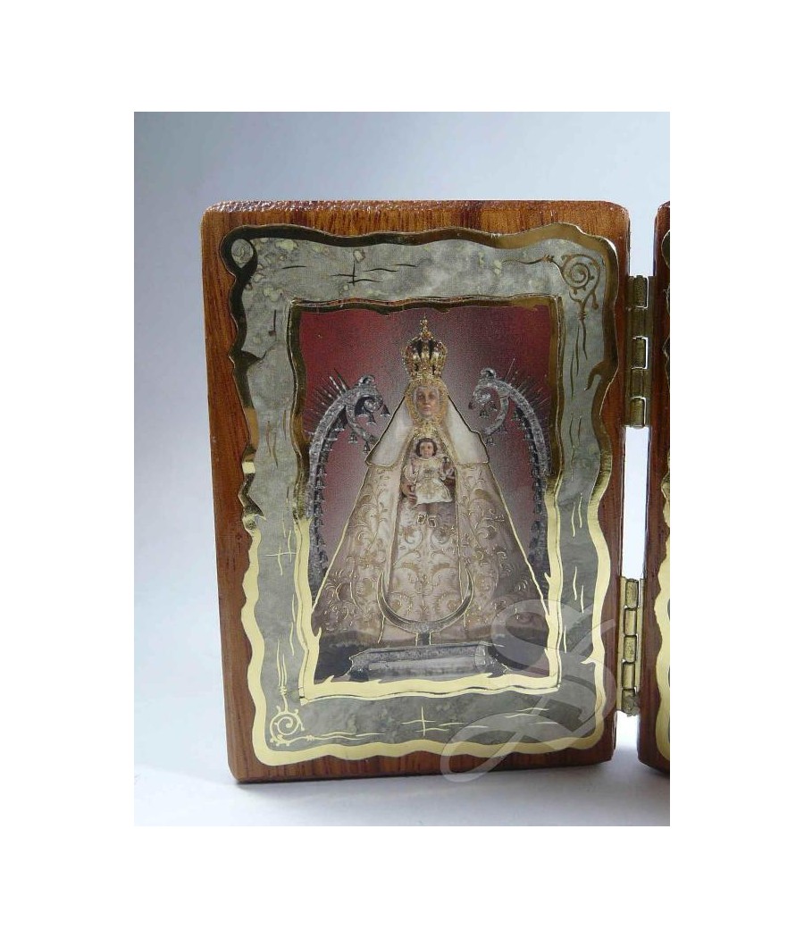 DIPTICO MADERA VIRGEN DEL PRADO 10*15