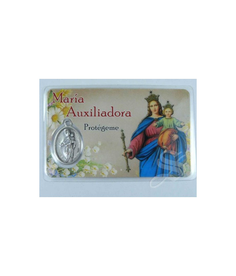 ESTAMPA MARIA AUXILIADORA CON MEDALLA