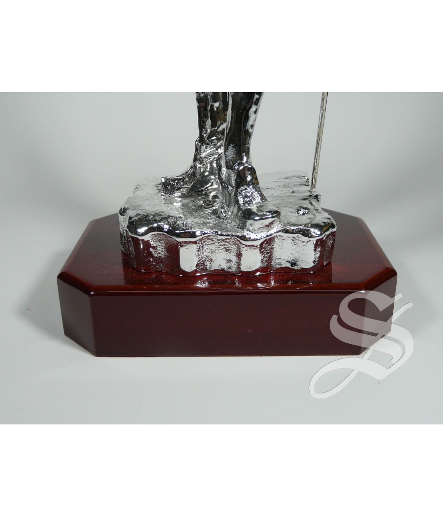 FIGURA D. QUIJOTE ARMADURA 41 CM BAÑO DE PLATA