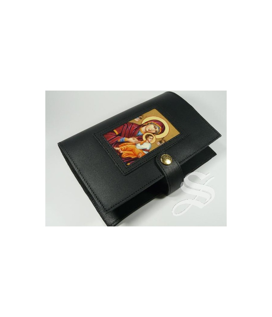 FUNDA LITURGIA DE LAS HORAS PIEL  NEGRA LISA