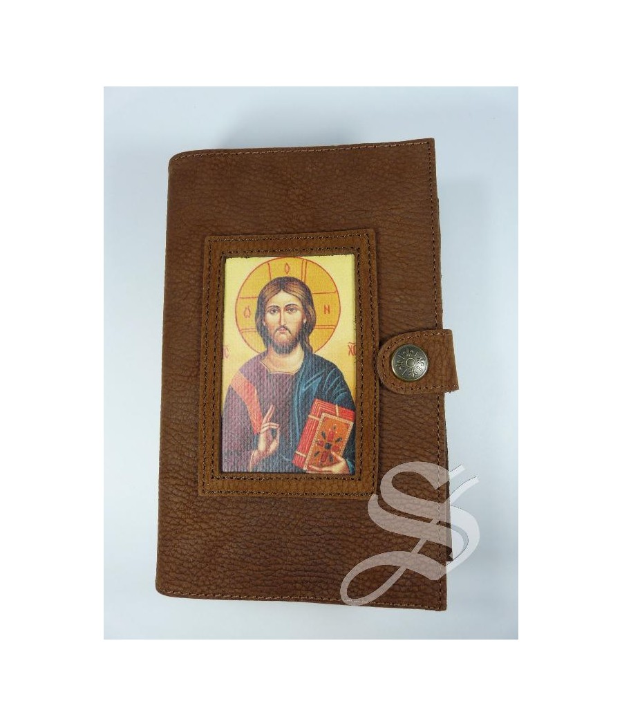 FUNDA LITURGIA DE LAS HORAS PIEL MARRON PANTOCRATOR