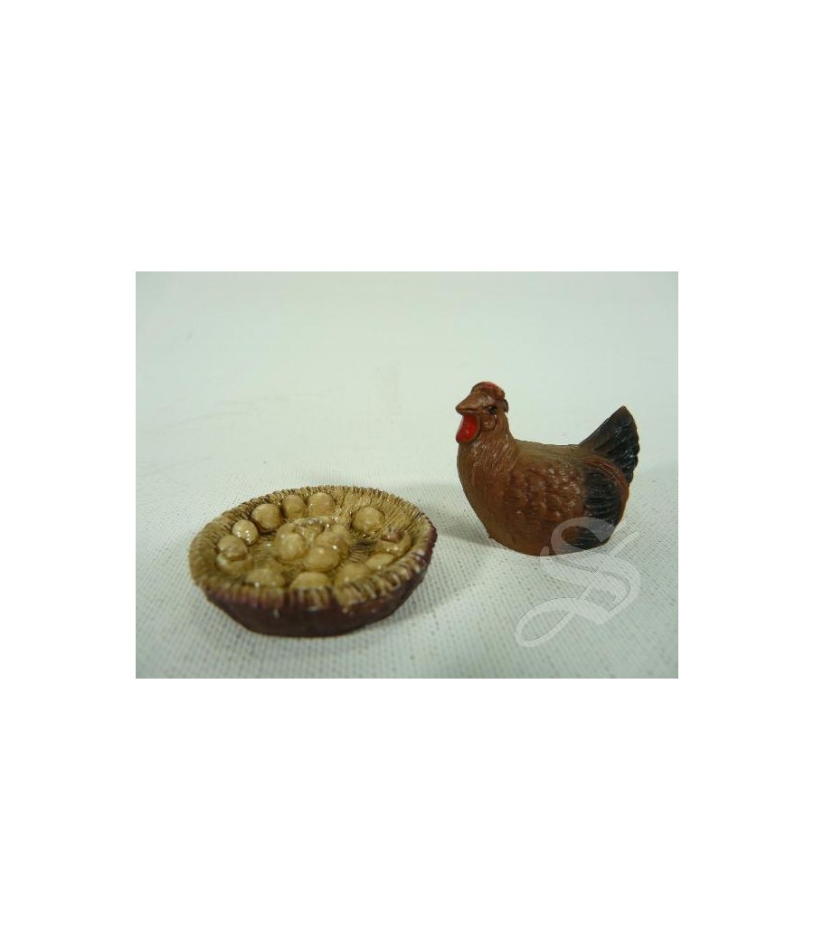 GALLINA Y CESTA PARA BELEN