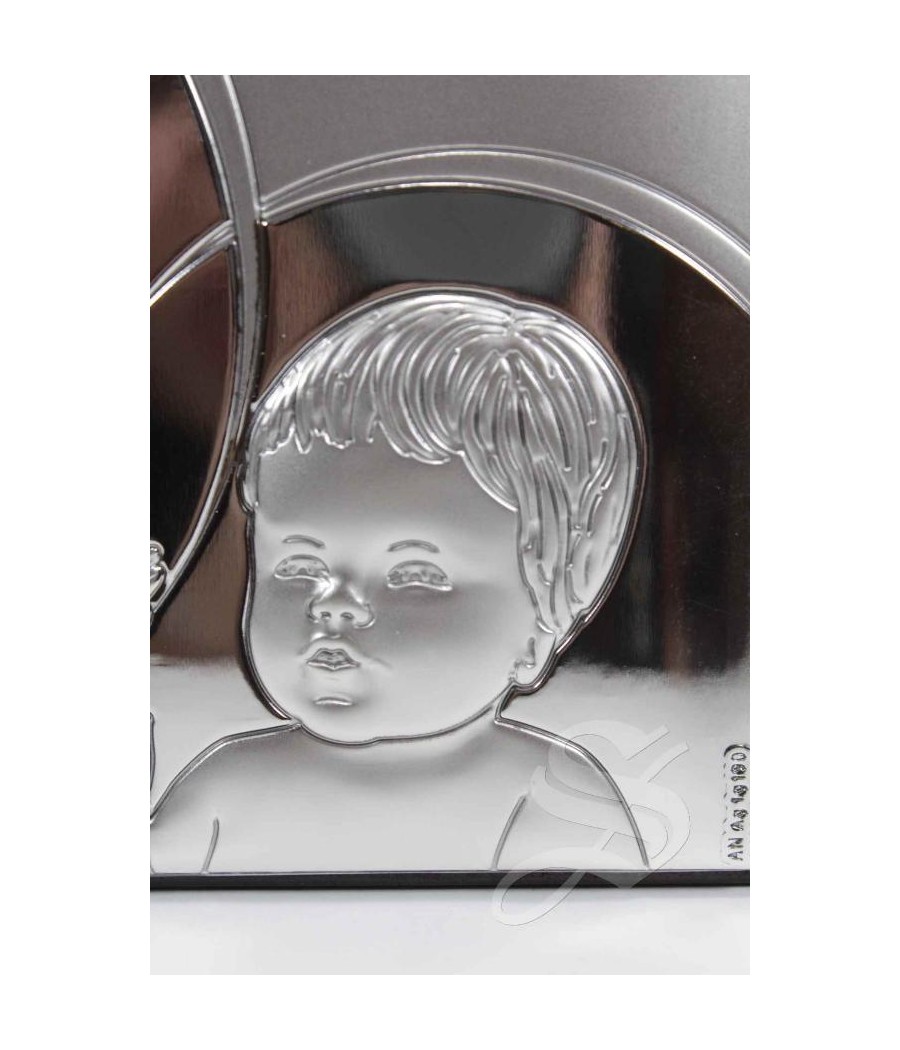 ICONO 10*16 RECTANGULAR VIRGEN CON NIÑO HORIZ PLATA