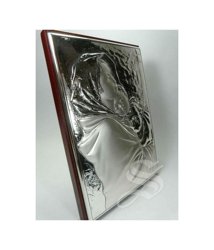 ICONO 13*18 PLATA VIRGEN CON NIÑO