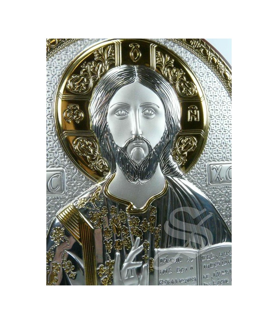 ICONO 14*18  PANTOCRATOR PLATA