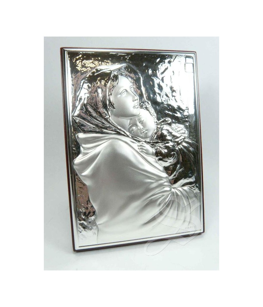 ICONO 9*13 PLATA VIRGEN CON NIÑO