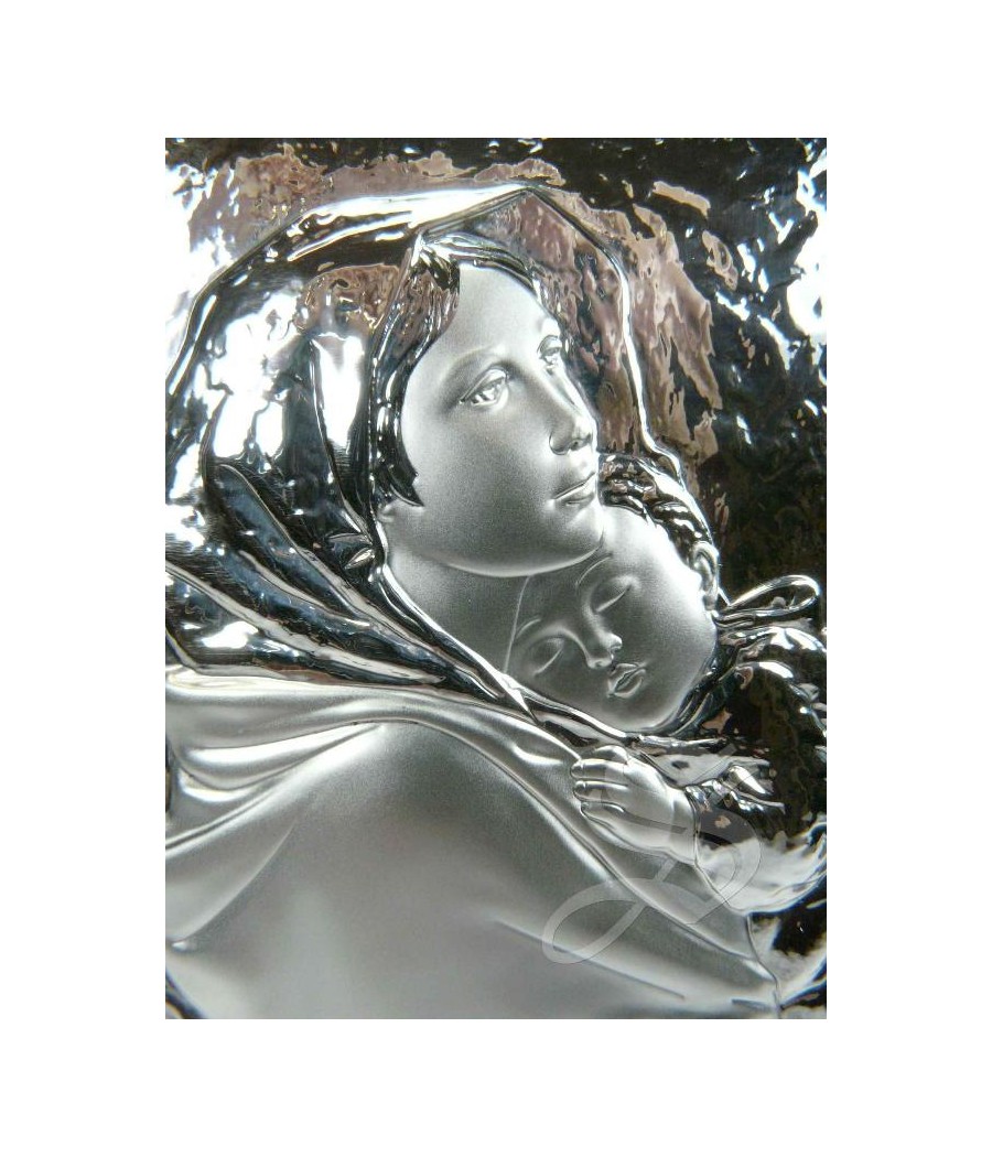 ICONO 9*13 PLATA VIRGEN CON NIÑO