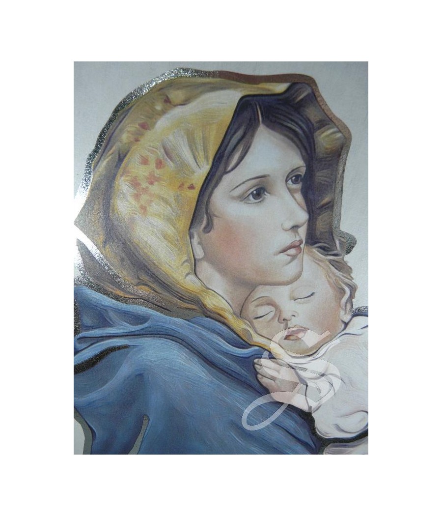 ICONO MADERA ECOLOGICA VIRGEN CON NIÑO 39*45 CM