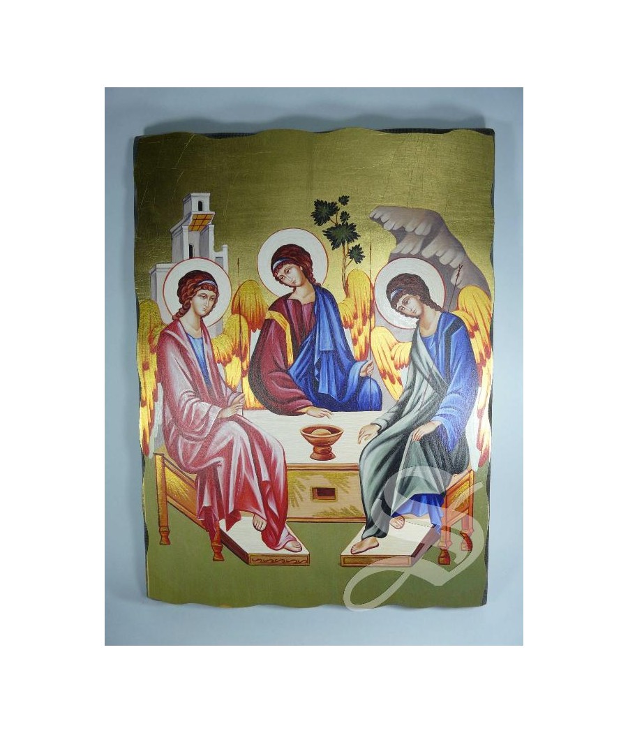 ICONO MADERA Y PAN DE ORO 31 X 42 TRINIDAD DE RUBLEV