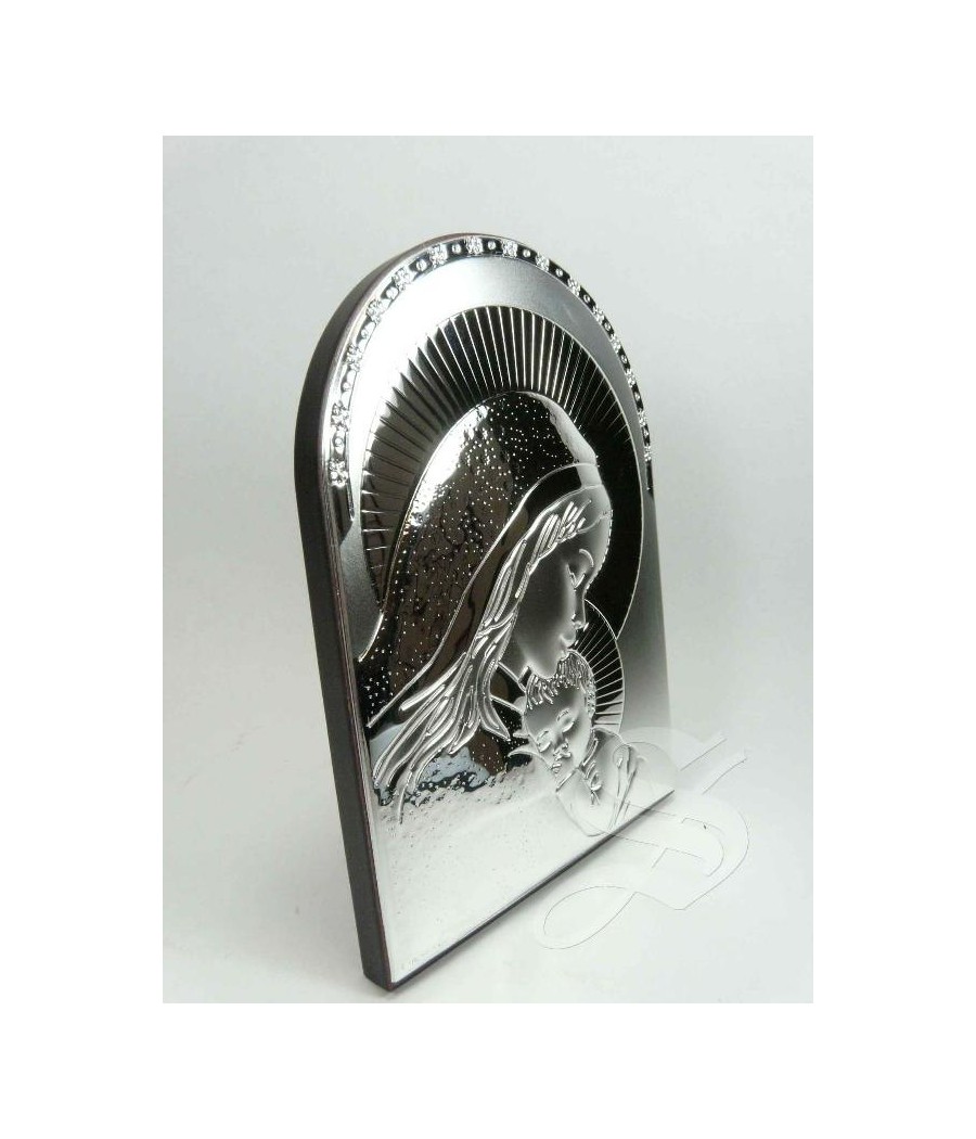 ICONO PLATA 10*15 VIRGEN CON NIÑO