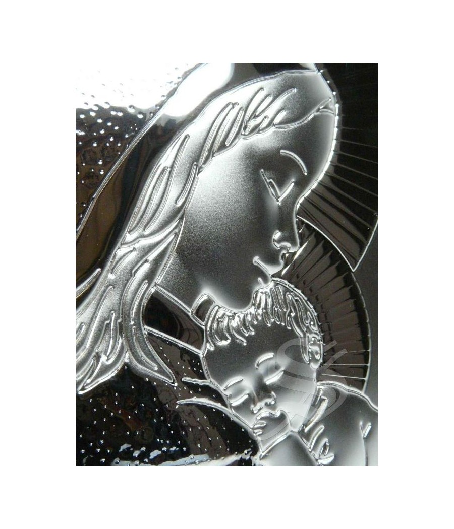 ICONO PLATA 10*15 VIRGEN CON NIÑO