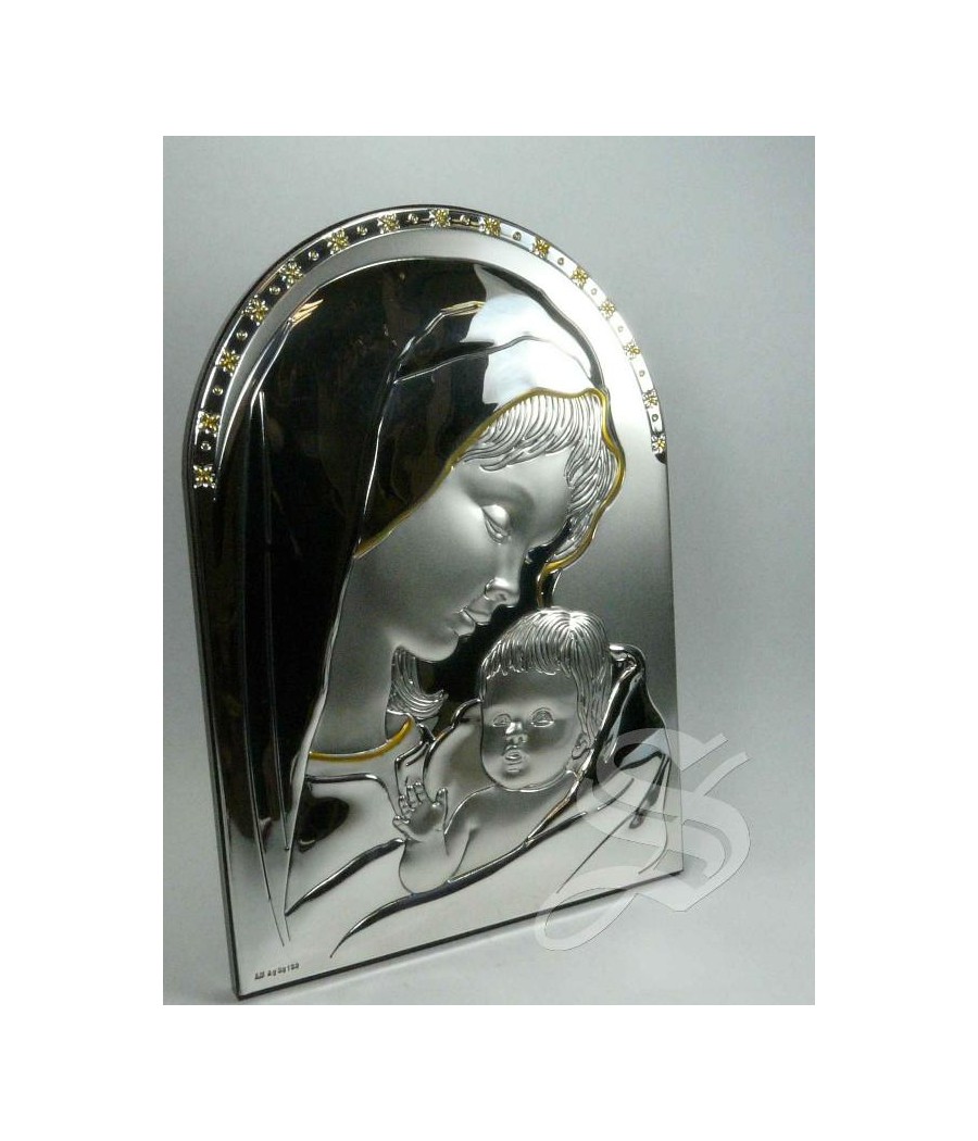 ICONO PLATA 13*18 VIRGEN CON NIÑO