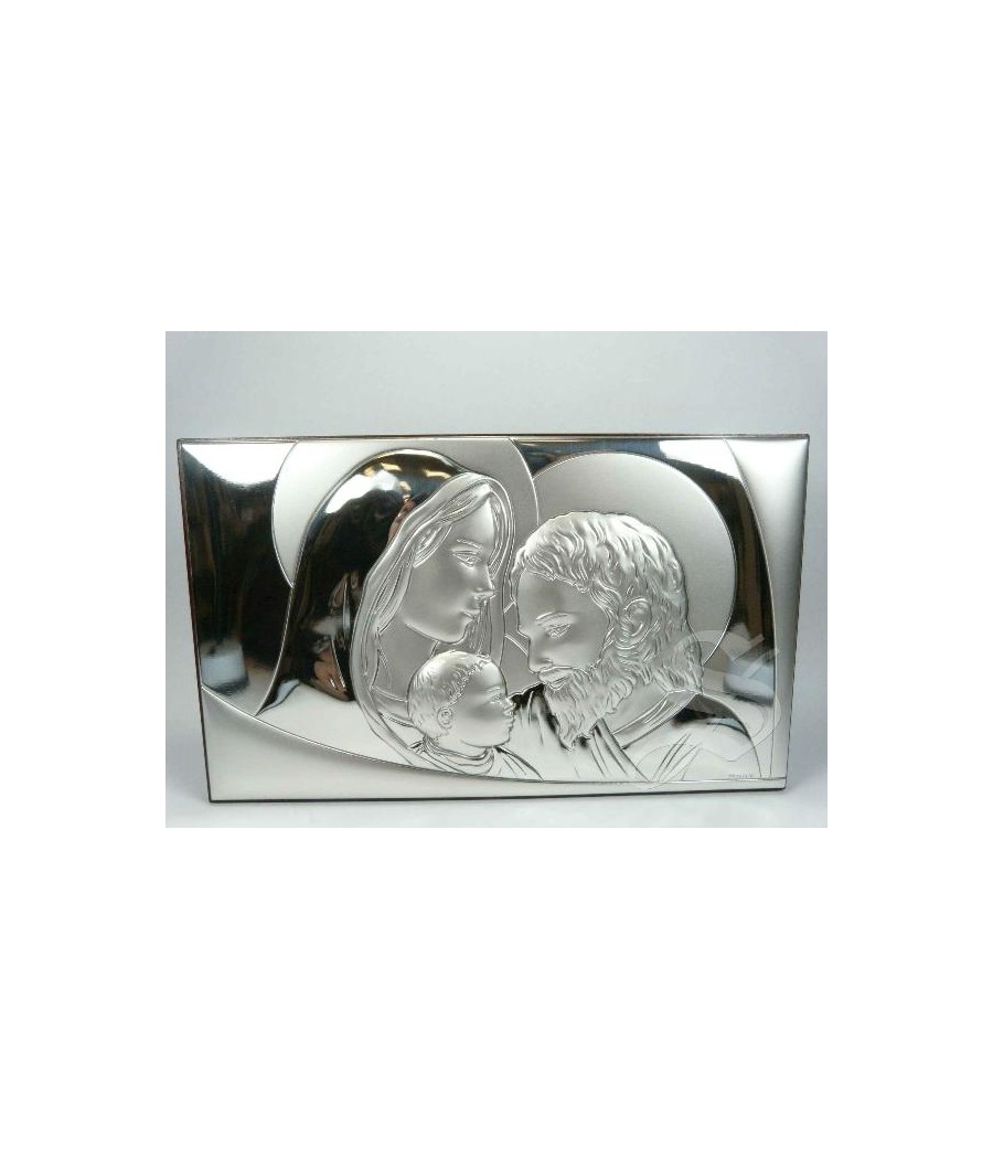 ICONO PLATA 14*23 VIRGEN CON NIÑO HORIZONTAL