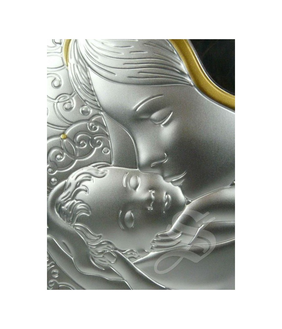 ICONO PLATA 16*20 VIRGEN CON NIÑO