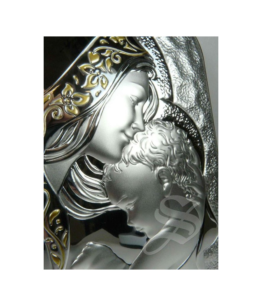 ICONO PLATA 16*20 VIRGEN CON NIÑO MODERNA