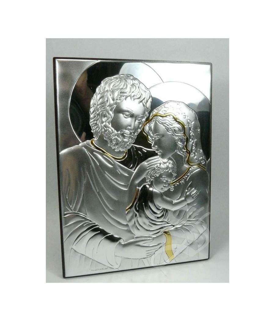 ICONO PLATA SAGRADA FAMILIA 11*15