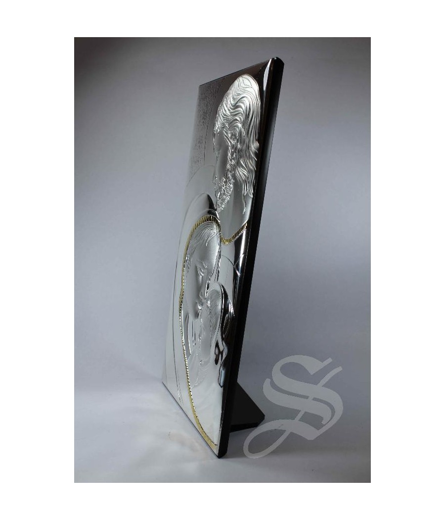 ICONO PLATA SAGRADA FAMILIA 17*34