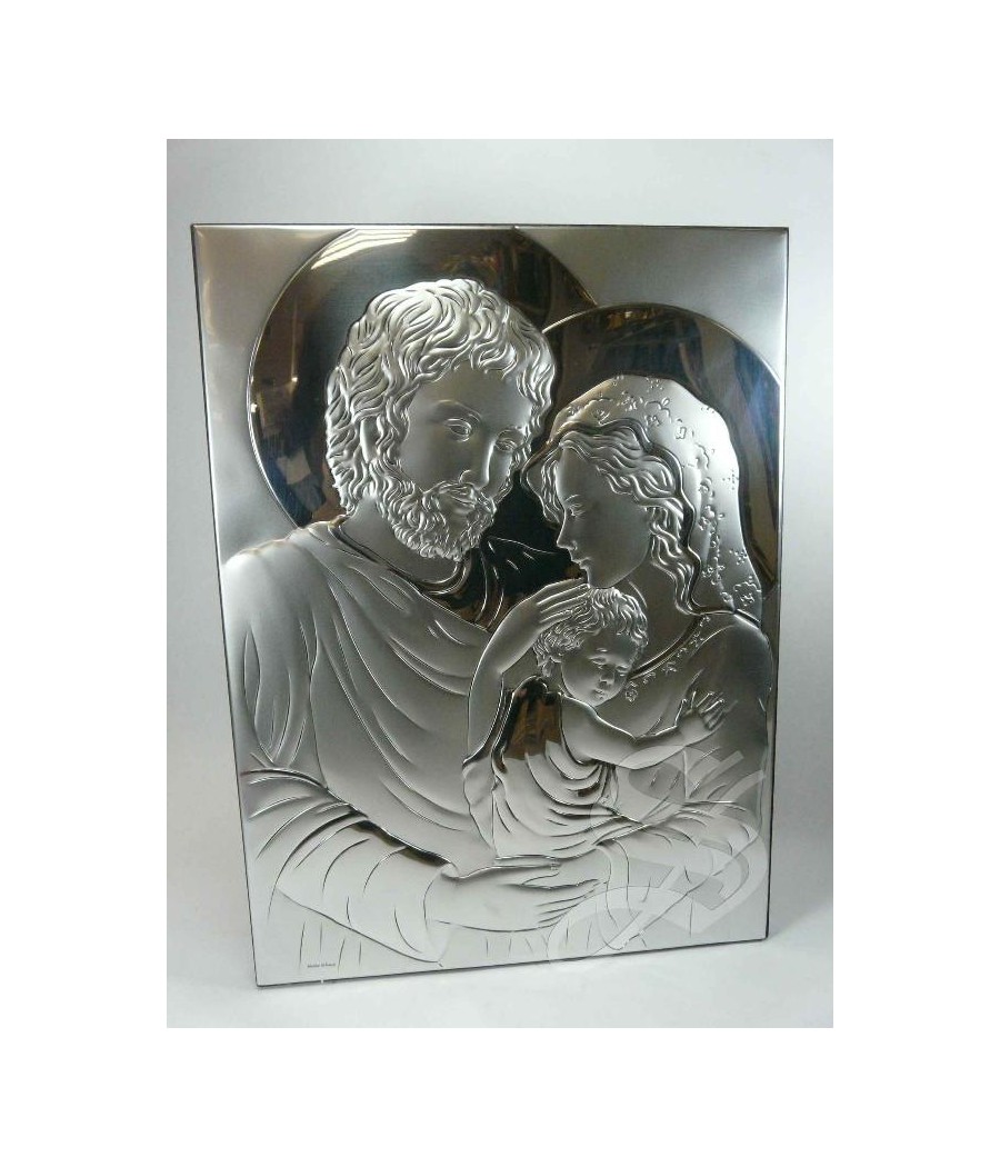 ICONO PLATA SAGRADA FAMILIA 22*33