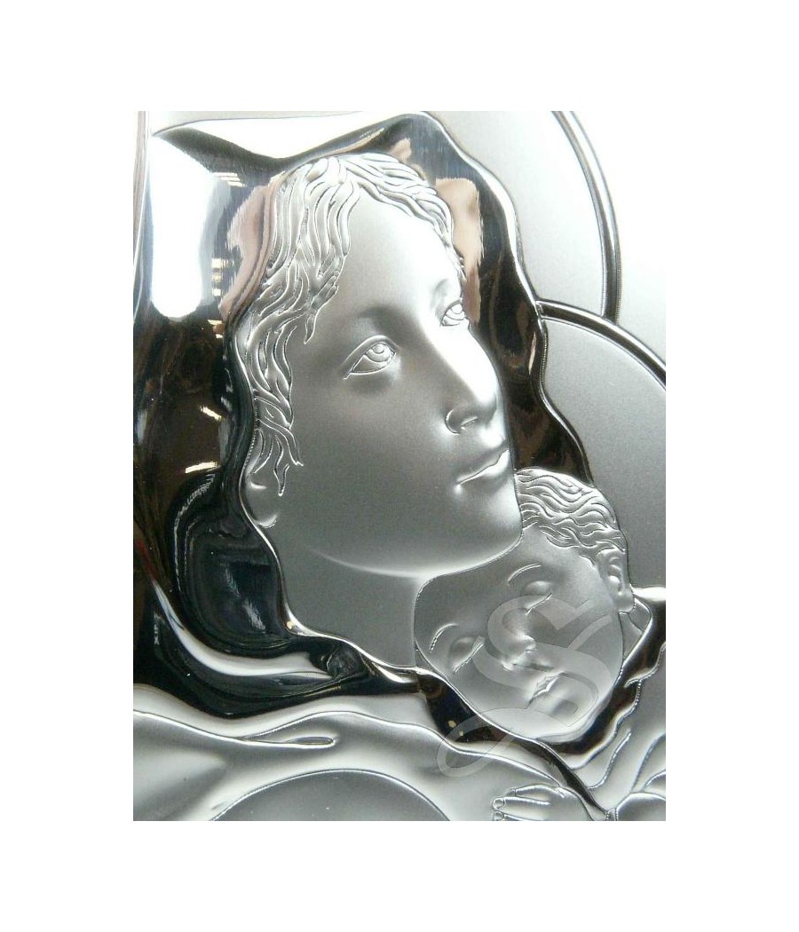 ICONO PLATA VIRGEN CON NIÑO 13*8,5