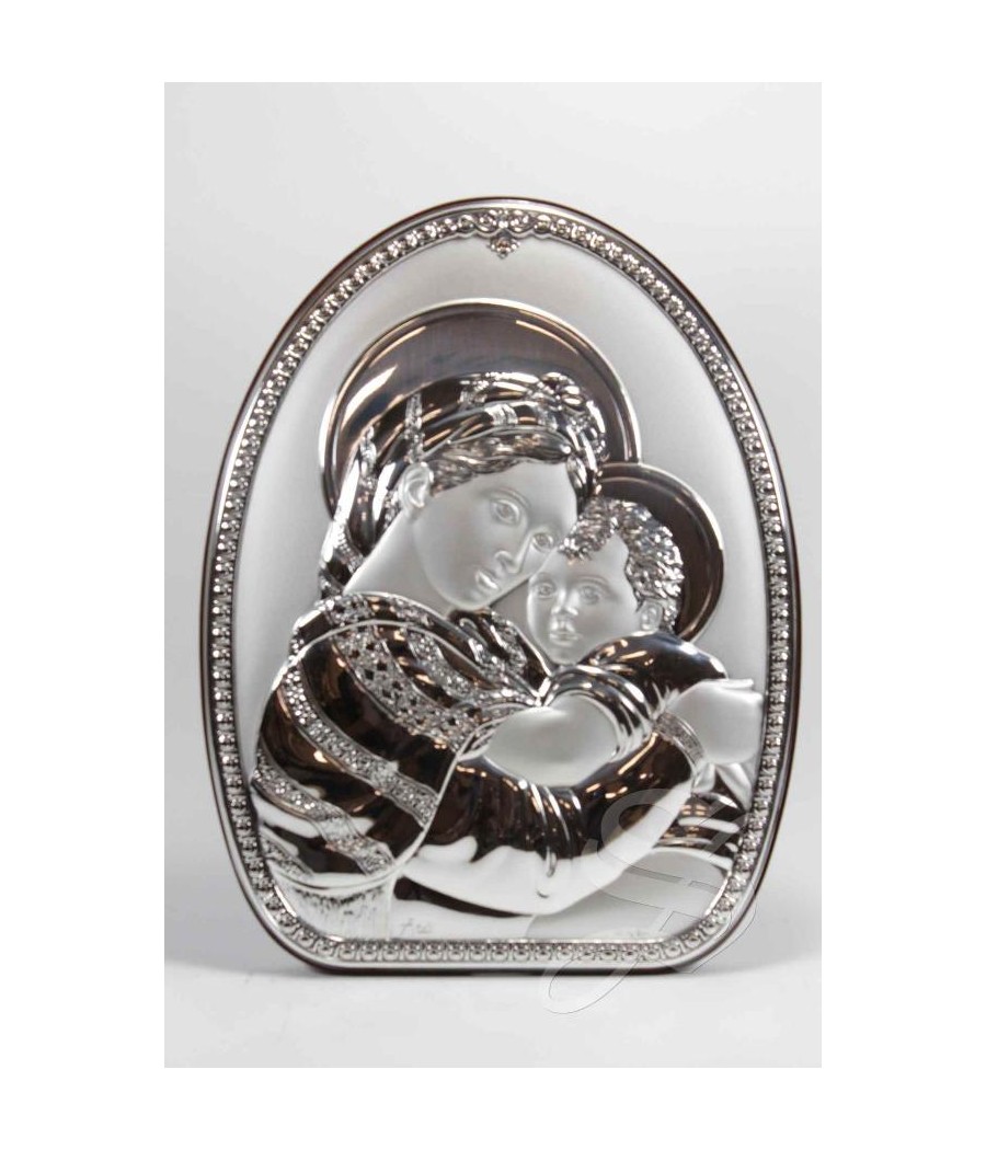 ICONO PLATA VIRGEN CON NIÑO 17,5*23