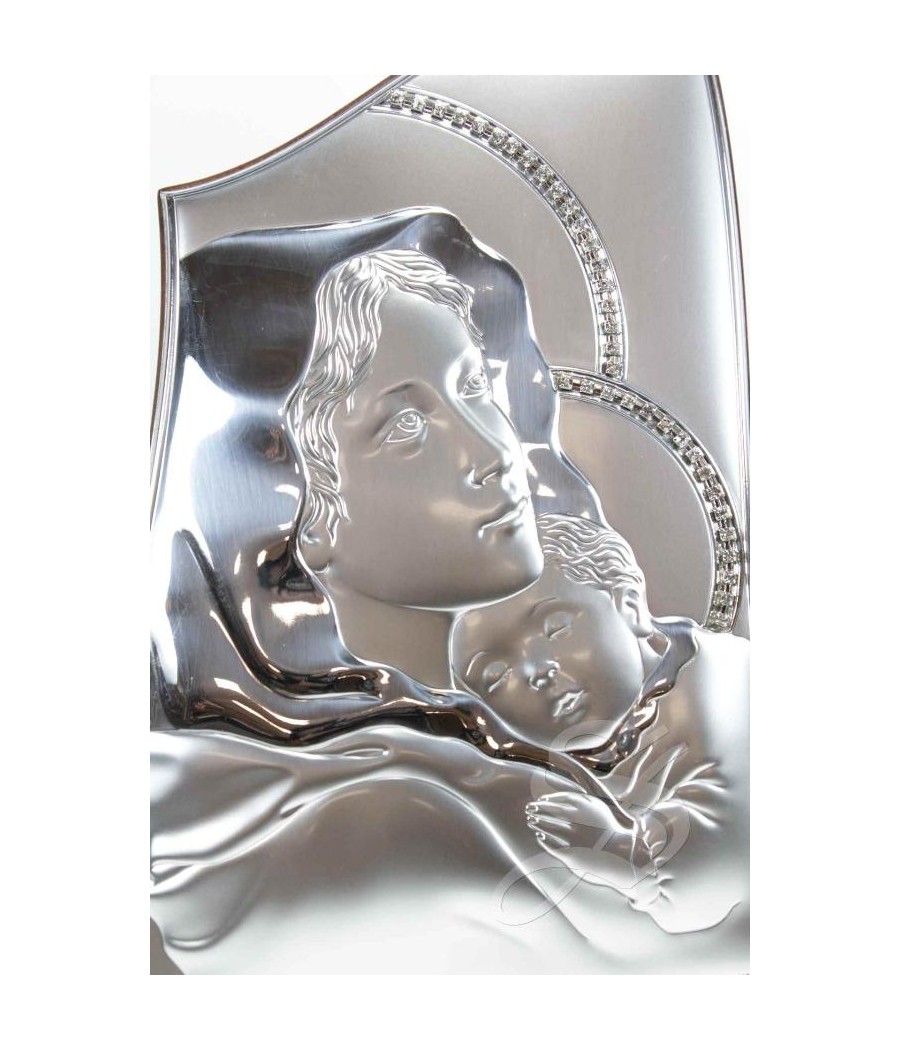 ICONO PLATA VIRGEN CON NIÑO 24,5*17,5