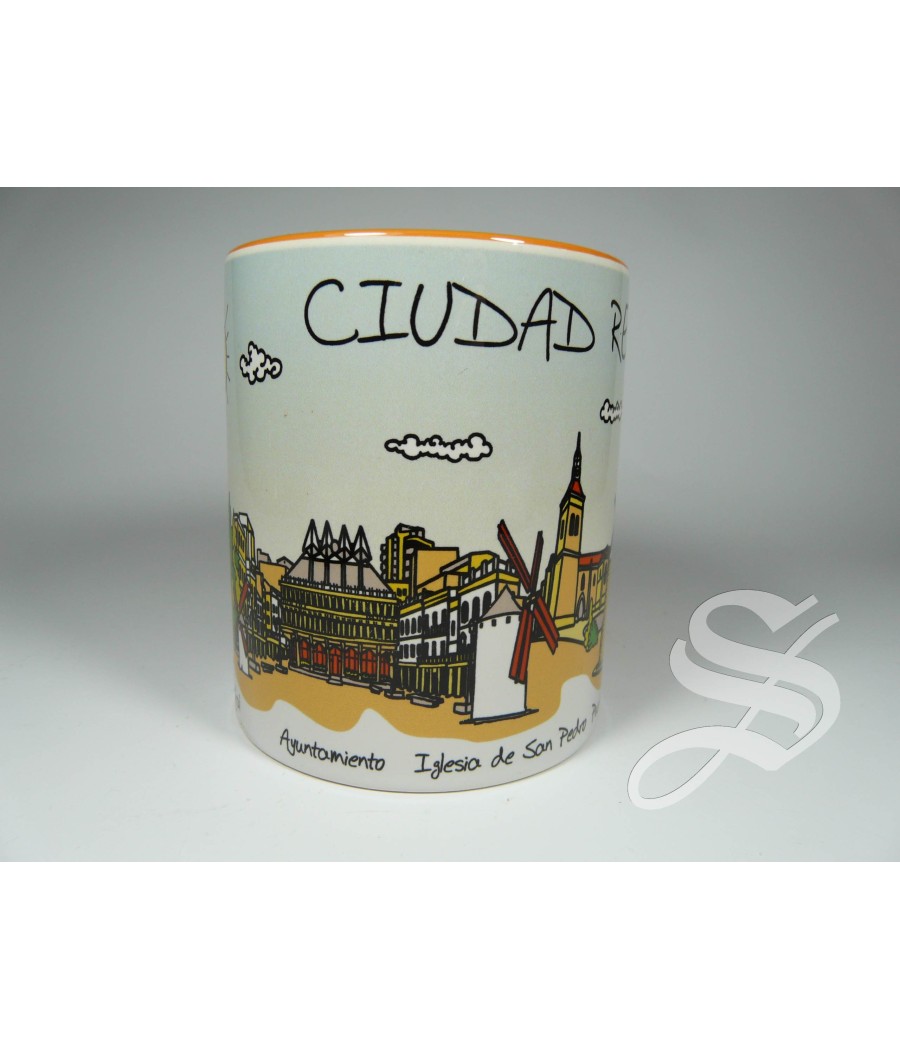 JARRA MUG PANORAMICA C. REAL NARANJA